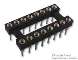 16-3518-10 - ARIES - 16-3518-10 - IC & Component Socket, 16 Contacts, DIP, 2.54 mm, 518, 7.62 mm, Beryllium Copper