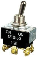 12TS15-3 - HONEYWELL - 12TS15-3 - Toggle Switch, On-On, DPDT, Non Illuminated, TS Series, Panel Mount, 15 A
