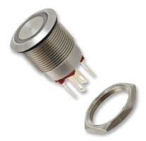MPI002/TE/RD/6 - BULGIN / PARTNER STOCK - MPI002/TE/RD/6 - Vandal Resistant Switch, MPI002 Series, 19.2 mm, SPST-NO