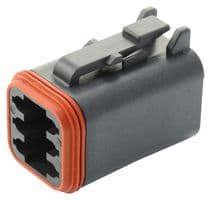 DT06-6S-CE06 - DEUTSCH - TE CONNECTIVITY - DT06-6S-CE06 - Automotive Connector Housing, DT, Plug, 6 Ways, DT Series Socket Contacts, Thermoplastic Body