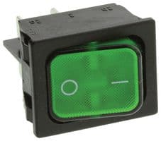 01835.3118-01 - MARQUARDT - 01835.3118-01 - Rocker Switch, Off-On, DPST, Illuminated, Panel Mount, Green, 1830 Series