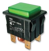 1660.0202-00 - MARQUARDT - 1660.0202-00 - Pushbutton Switch, 1660 Series, DPST, Off-On, Rectangular, Green