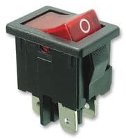 1855.1102-00 - MARQUARDT - 1855.1102-00 - Rocker Switch, On-Off, DPST, Illuminated, Panel Mount, Red, 1855 Series