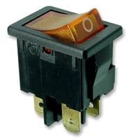 1855.1104-00 - MARQUARDT - 1855.1104-00 - Rocker Switch, On-Off, DPST, Illuminated, Panel Mount, Yellow, 1855 Series