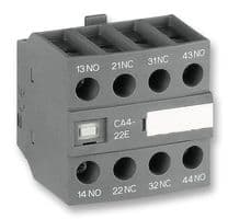 1SBN010140R1040 - ABB - 1SBN010140R1040 - Contact Block, Front, 4NO, 6 A, 690 V, 4 Pole, Screw