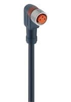 RKMWV 4-225/2 M - LUMBERG AUTOMATION - RKMWV 4-225/2 M - Sensor Cable, PUR, 90° M8 Receptacle, Free End, 4 Positions, 2 m, 6.6 ft, RKMWV Series