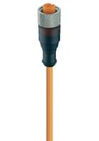 RKT 4-3-06/2 M - LUMBERG AUTOMATION - RKT 4-3-06/2 M - Sensor Cable, Orange, PVC, M12 Receptacle, Free End, 3 Positions, 2 m, 6.6 ft, RKT Series