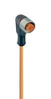 RKWT 4-07/2 M - LUMBERG AUTOMATION - RKWT 4-07/2 M - Sensor Cable, PVC, 90° M12 Receptacle, Free End, 4 Positions, 2 m, 6.6 ft, RKWT Series