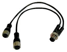 120068-8015 - MOLEX - 120068-8015 - Sensor Cable, M12 Plug, M12 Receptacle x2, 4 Positions, 5 m, 16.4 ft, Micro-Change 120068 Series