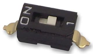 A6S1101H - OMRON ELECTRONIC COMPONENTS - A6S1101H - DIP / SIP Switch, 1 Circuits, Slide, Surface Mount, SPST, 24 VDC, 25 mA