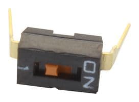 A6T1101 - OMRON ELECTRONIC COMPONENTS - A6T1101 - DIP / SIP Switch, 1 Circuits, Slide, Through Hole, SPST, 24 VDC, 25 mA