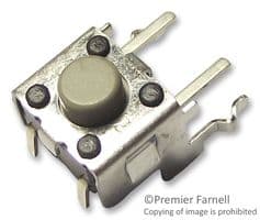 B3F3122 - OMRON ELECTRONIC COMPONENTS - B3F3122 - Tactile Switch, B3D Series, Side Actuated, Through Hole, Round Button, 150 gf, 50mA at 24VDC