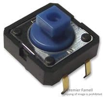 B3F5050 - OMRON ELECTRONIC COMPONENTS - B3F5050 - Tactile Switch, B3D Series, Top Actuated, Through Hole, Plunger for Cap, 130 gf, 50mA at 24VDC
