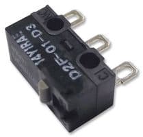 D2F01D3 - OMRON ELECTRONIC COMPONENTS - D2F01D3 - Microswitch, Miniature, Plunger, SPDT, Solder, 100 mA, 30 V