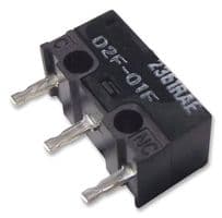 D2F01F - OMRON ELECTRONIC COMPONENTS - D2F01F - Microswitch, Ultra Subminiature, Pin Plunger, SPDT, Solder, 100 mA, 30 VDC