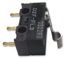D2FFL3 - OMRON ELECTRONIC COMPONENTS - D2FFL3 - Microswitch, Miniature, Simulated Roller Lever, SPDT, Solder, 1 A, 30 V