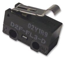 D2FFL3D - OMRON ELECTRONIC COMPONENTS - D2FFL3D - Microswitch, Miniature, Simulated Roller Lever, SPDT, Solder, 1 A, 30 V