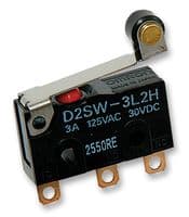 D2SW-01L2-3M - OMRON ELECTRONIC COMPONENTS - D2SW-01L2-3M - Microswitch, Subminiature, Roller Lever, SPST-NO, Wire Leaded, 100 mA, 30 V