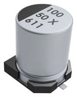 EXV107M025A9HAA - KEMET - EXV107M025A9HAA - SMD Aluminium Electrolytic Capacitor, Radial Can - SMD, 100 µF, 25 V, 3000 hours @ 105°C, Polar