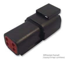 DTMH04-4PA - DEUTSCH - TE CONNECTIVITY - DTMH04-4PA - Automotive Connector Housing, A Key, DTMH, Receptacle, 4 Ways, DT Series Pin Contacts