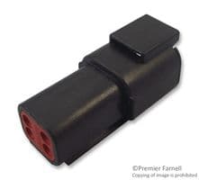 DTMH04-4PB - DEUTSCH - TE CONNECTIVITY - DTMH04-4PB - Automotive Connector Housing, B Key, DTMH, Receptacle, 4 Ways, DT Series Pin Contacts
