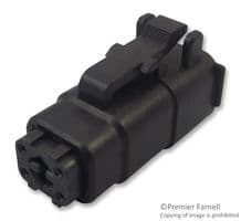 DTMH06-4SB - DEUTSCH - TE CONNECTIVITY - DTMH06-4SB - Automotive Connector Housing, B Key, DTMH, Plug, 4 Ways, DT Series Socket Contacts