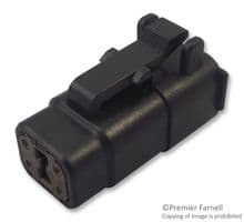 DTMH06-4SD - DEUTSCH - TE CONNECTIVITY - DTMH06-4SD - Automotive Connector Housing, D Key, DTMH, Plug, 4 Ways, DT Series Socket Contacts