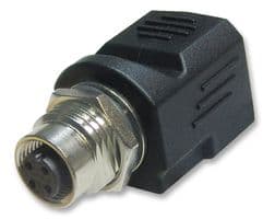RJS-12D04FF-LS8001 - AMPHENOL LTW - RJS-12D04FF-LS8001 - In-Line Adapter, Adaptor, M12, RJ45