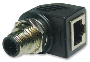 RJS-12D04FM-RS8001 - AMPHENOL LTW - RJS-12D04FM-RS8001 - In-Line Adapter, Adaptor, M12, RJ45