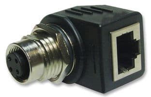 RJS-12D04FF-RS8001 - AMPHENOL LTW - RJS-12D04FF-RS8001 - In-Line Adapter, Adaptor, M12, RJ45