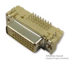 74320-9004 - MOLEX - 74320-9004 - DVI Connector, DVI-D (Digital), Receptacle, 24 Contacts, Panel PCB Mount, Through Hole Right Angle