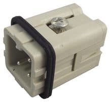 CKSM03 - ILME - CKSM03 - Heavy Duty Connector, 3+PE Signal, CKS, Insert, 4 Contacts, Plug, Spring Pin