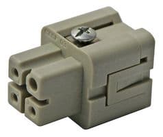 CKSF03 - ILME - CKSF03 - Heavy Duty Connector, 3+PE Signal, CKS, Insert, 4 Contacts, Receptacle, Spring Socket