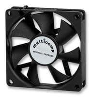 MC36291 - MULTICOMP - MC36291 - DC Axial Fan, Brushless Motor, 12 V, Square, 45 mm, 10 mm, Vapo Bearing, 9.2 CFM