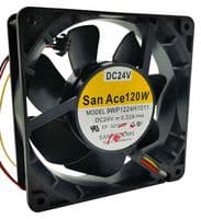 9WP1224H1011 - SANYO DENKI - 9WP1224H1011 - DC Axial Fan, 24 V, Square, 120 mm, 38 mm, Ball Bearing, 99 CFM