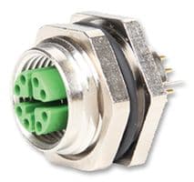 MMT371A3B5 - METZ CONNECT - MMT371A3B5 - Sensor Connector, M12, Female, 8 Positions, PCB Socket, Straight PCB Mount
