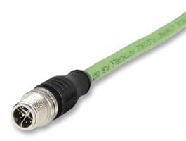 142M2X10010 - METZ CONNECT - 142M2X10010 - Sensor Cable, Ethernet, M12 Plug, Free End, 8 Positions, 1 m, 3.28 ft
