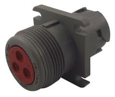 HD10-3-96P - DEUTSCH - TE CONNECTIVITY - HD10-3-96P - Circular Connector, HD10 Series, Flange Mount Receptacle, 3 Contacts