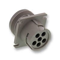 HD10-6-96P - DEUTSCH - TE CONNECTIVITY - HD10-6-96P - Circular Connector, HD10 Series, Flange Mount Receptacle, 6 Contacts