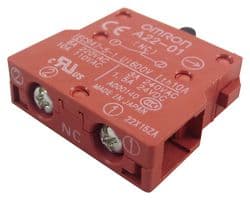 A2201 - OMRON INDUSTRIAL AUTOMATION - A2201 - Contact Block, SPST-NC, 10 A, 24 V, 1 Pole