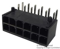 76825-0012 - MOLEX - 76825-0012 - Pin Header, Power, Wire-to-Board, 5.7 mm, 2 Rows, 12 Contacts, Through Hole Right Angle