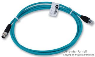 0985 706 103/2M - LUMBERG AUTOMATION - 0985 706 103/2M - Sensor Cable, EtherNet/IP, M12 Plug, RJ45 Plug, 4 Positions, 2 m, 6.6 ft