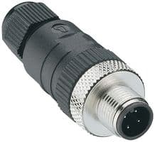 RSC 4/7 - LUMBERG AUTOMATION - RSC 4/7 - Sensor Connector, M12, 4 Pole, M12, Male, 4 Positions, Screw Pin, Straight Cable Mount