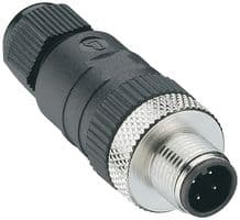 RSC 3/7 - LUMBERG AUTOMATION - RSC 3/7 - Sensor Connector, M12, 3 Pole, M12, Male, 3 Positions, Screw Pin, Straight Cable Mount