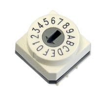 RBH2-16RBVB - MULTICOMP PRO - RBH2-16RBVB - Rotary Coded Switch, Flat-head, RBH, Through Hole, 16 Position, 24 VDC, Hexadecimal, 150 mA