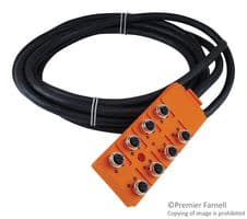 ASBV 8/LED 5-242/5M - LUMBERG AUTOMATION - ASBV 8/LED 5-242/5M - Sensor Distribution Box, 5m Cable, M12 Connector - 5 Pole, 8 Ports, ASBV Series, IP67