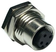 M12A-04PFFP-SF8001 - AMPHENOL LTW - M12A-04PFFP-SF8001 - Sensor Connector, 4 Pole, M12, Receptacle, M Series, M12, Female, 4 Positions, PCB Socket