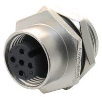 M12A-04PFFS-SH8001 - AMPHENOL LTW - M12A-04PFFS-SH8001 - Sensor Connector, 4 Pole, M12, Receptacle, M Series, M12, Female, 4 Positions, Solder Socket