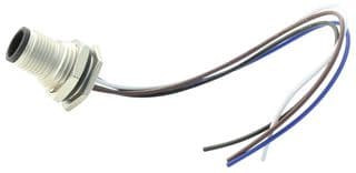 M12A-04PMMC-SF8B15 - AMPHENOL LTW - M12A-04PMMC-SF8B15 - Sensor Cable, M12 Plug, Free End, 4 Positions, 150 mm, 5.9 ", M Series