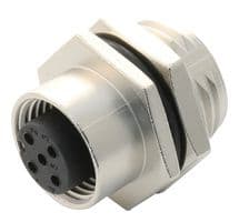 M12A-05PFFS-SH8001 - AMPHENOL LTW - M12A-05PFFS-SH8001 - Sensor Connector, 5 Pole, M12, Receptacle, M Series, M12, Female, 5 Positions, Solder Socket
